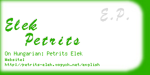 elek petrits business card